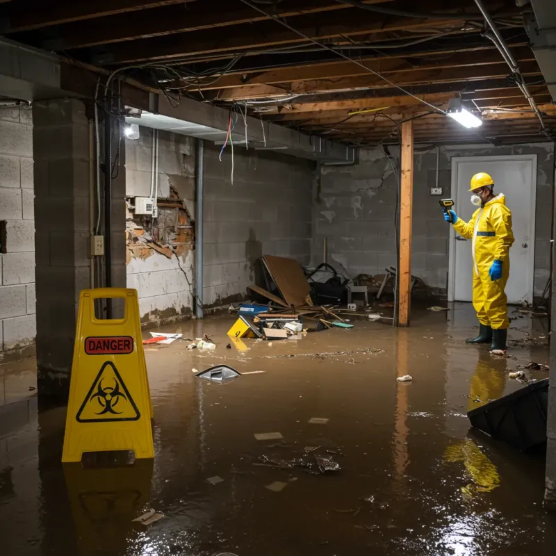 Flooded Basement Electrical Hazard in West Union, IA Property