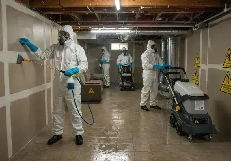 Basement Moisture Removal and Structural Drying process in West Union, IA